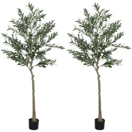 HERON Decorative Artificial Plant Olive Tree with 900 Leaves