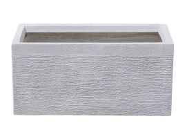Plant Pot White Fibre Clay 50 x 23 x 24 cm Indoor Outdoor Rectangular Planter 