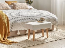 Boucle Footstool White TAKOMA