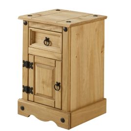 Corona Solid Pine Bedside Table Cupboard - Mexican Style
