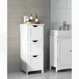 DUVANTI Bathroom Cabinet 3-Drawer Compact Storage Unit - White