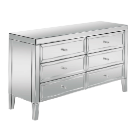 Birlea Valencia Mirrored 6 Drawer Wide Storage Chest