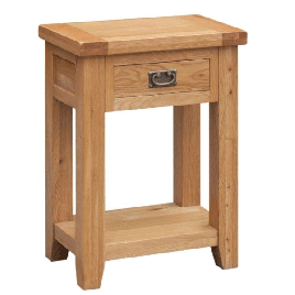 Wycombe Solid Oak 1 Drawer Hall Table - Light Oak Finish