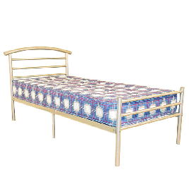 Helston Silver Metal Small Double Bed Frame