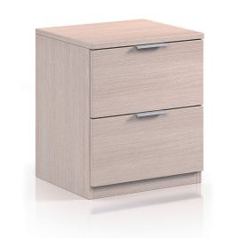 Bedside Table - XANDER 2 Drawer Nightstand Oak 38cm