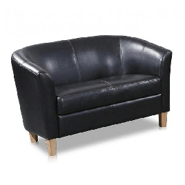 Bexhill 2 Seater Faux Leather Sofa - Brown