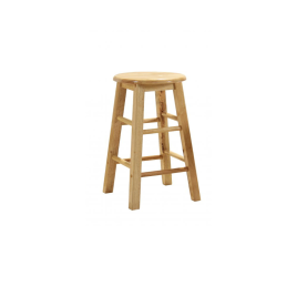 Saltash Solid Wooden Bar Stool 24 inches in Pair Set - Natural
