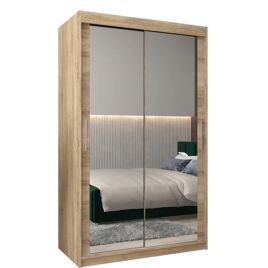 Sliding Wardrobe - TIVERTON III 2 Door Mirrored Wardrobe Oak Sonoma 120cm