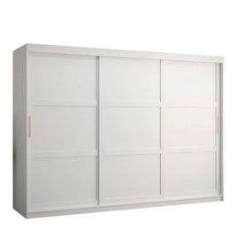 Sliding Wardrobe - CLIFFORD I 3 Door Wardrobe White 250cm