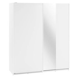 Sliding Wardrobe - SULLIVAN 2 Door Mirrored Wardrobe White 200cm