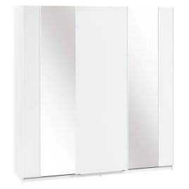 Sliding Wardrobe - SULLIVAN 3 Door Mirrored Wardrobe White 220cm