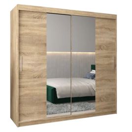 Sliding Wardrobe - TIVERTON I 2 Door Mirrored Wardrobe Oak Sonoma 200cm