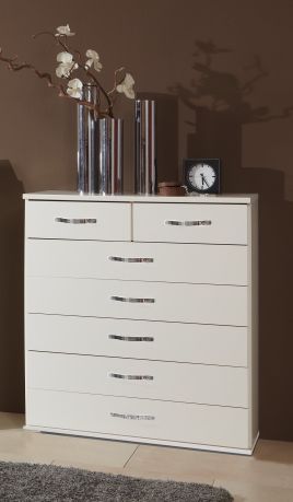White Chest of Drawers - BUDE Medium Chest 7 Drawers