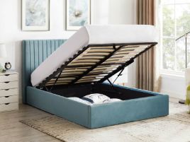 Double Bed - HINCKS Ottoman Bed Blue 4ft6