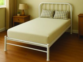 Single Bed - BAXTER 3ft Metal Bedframe - White