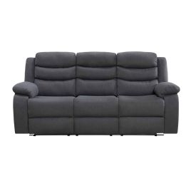 3 Seater Sofa - ESPERANZA Fabric Recliner Sofa - Dark Grey