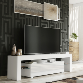 TERVIS Modern TV Unit Cabinet Stylish Sideboard with High Gloss Doors 160cm - White