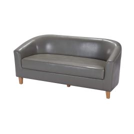 3 Seater Sofa - PRESTIS Leather Sofa - Grey