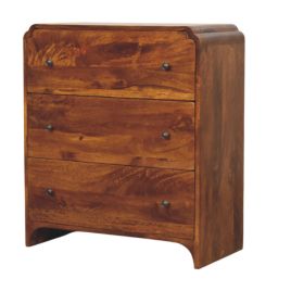 MODENA Oak Finish Chest of Drawers – Medium-sized, 3 Drawers, Ready Assembled