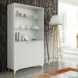 PERUGIA Crest Display Cabinet 175cm - White