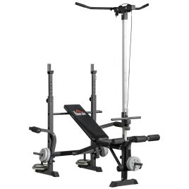 HERON Adjustable Weight Bench with Pulley System and Squat Rack