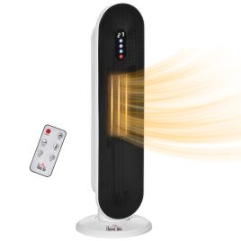 Ceramic Space 1200W/2000W Indoor Tower Heater with 45 Degree Oscillation and Remote Control - White