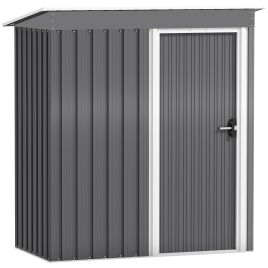 SUNVISTA 5 x 3ft Garden Storage Shed with Sliding Door and Sloped Roof Outdoor Equipment Tool, Light Grey