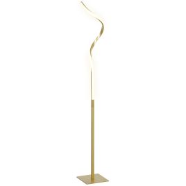HERON LED Floor Lamp with 3 Adjustable Brightness, Modern Standing Lamp with Foot Switch for Bedroom, Living Room, Gold Tone