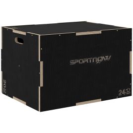 McAlpin 3-in-1 Wooden Plyo Box Anti-Slip Jump Platform for Workout - Black