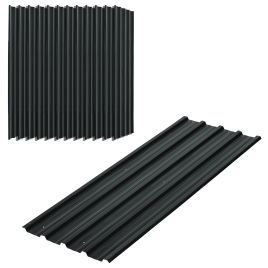 Jones Pack of 12 Galvanised Metal Roofing Sheets - Dark Grey