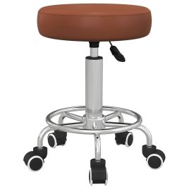 Preston PU Leather Height Adjustable Stool Chair for Salon - Brown