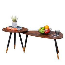 Nest of Tables Set of 2 Nesting Coffees End Tables Vintage Decor Side Table Triangle Occasional Stand Tea Table for Living Room Home and Office