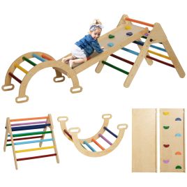 AIVAGO 5 in 1 Toddler Climbing Frame with Ramp, Arch, for 18-48 Months, Multicolour