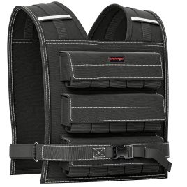 SPORTEDGE 15KG Adjustable Weighted Vest, Running Weight Vest, with 30 Metal Weights, Reflective Strips, for Running, Exercise