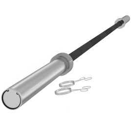 SPORTNOW Olympic Barbell Bar for 2"/5cm Weight Plates with Spring Clips, Home Gym Weight Lifting Bar, 210cm
