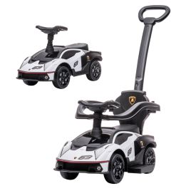 AIYAPLAY 2 in 1 Baby Push Car Essenza SCV12 Licensed Ride On Cars for Toddlers Parent Push Along Car Toddler Sliding Car with Horn Engine Sound White