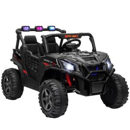 AIVAGO 24V 2 Seater Kids Electric Car with Remote Control, Suspension System,  Slow Start, 3 Speeds, for 3-8 Years, Black