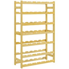 Scott 42-Bottle Wooden Wine Rack with Natural Finish - Brown