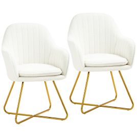 HERON Set of Two Sherpa Fleece Dining Chairs - Cream