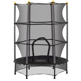 Kids Trampoline 4.6FT - Trampoline For Ages 3-10 Years Black