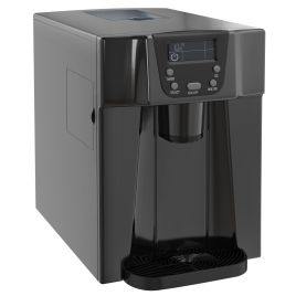 Ice Maker Machine and Water Dispenser, Counter Top Ice Cube Maker for Home with 3L Tank, Adjustable Cube Size, 9 Ice Cubes per 6-10 Minutes, No Plumbing Required, Black
