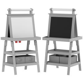 Kinsey 3 in 1 Kids Easel with Magnetic Whiteboard and Storage - Grey