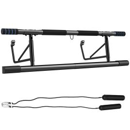SPORTEDGE Pull-Up Bar Doorway with Resistance Bands, No Drilling Chin-Up Bar Push Up Stand with Padded Handles for Home Gym Exercise