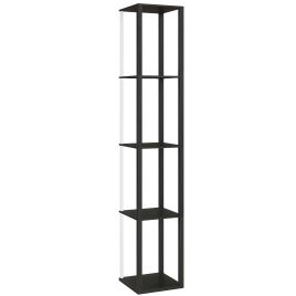 HERON RGB LED Floor Lamp with Shelves Dimmable Standing Lamp Remote Control - Black