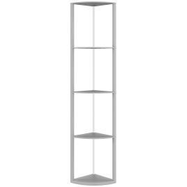 HERON RGB LED Floor Lamp with Shelves 5 Tier Dimmable Standing Lamp Remote - Grey