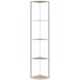 HERON RGB LED Floor Lamp with Shelves 5 Tier Dimmable Standing Lamp Remote - Oak