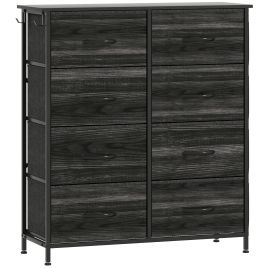 STOWLY Black Chest of Drawers - Medium-sized, 6 Drawers, Double, Fabric Drawers