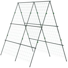 SUNVISTA Garden Cucumber Trellis for Climbing Plants A Frame Support with Net - Green