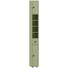 GRELL Slim Bathroom Cabinet with Drawer and Shelves - Green