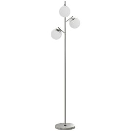 TRALOR 3 Light Tree Floor Lamp Modern Standing Lamp Steel Base - Silver